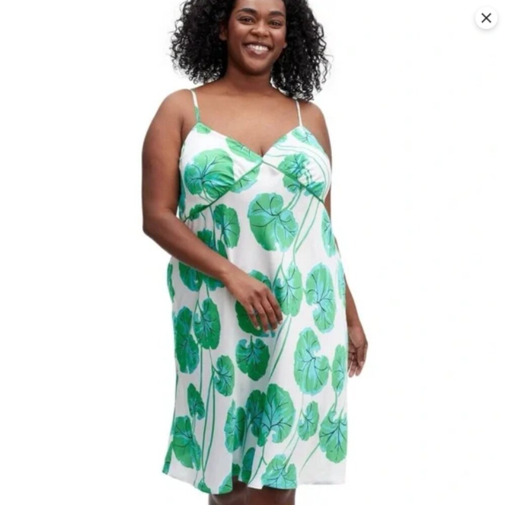 NWT Geranium Leaf Short Satin Slip Dress - DVF for Target